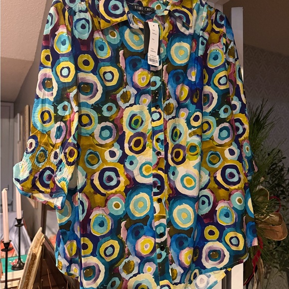 Colorful Patterned Blouse - Picture 1 of 2